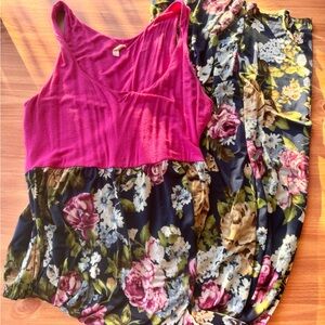 Pink Blush Floral Maxi Dress size L